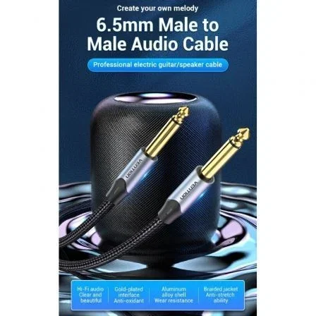 CABLE AUDIO ESTEREO JACK 6.5/M JACK 6.5/M 1.5 M GRIS VENTION